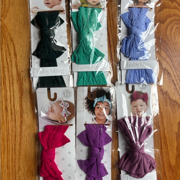 Oversized Green and Blue Satin Hair Accessories